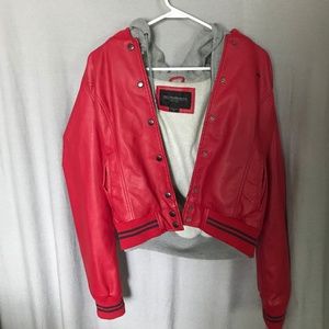 Obey Red Leather Jacket